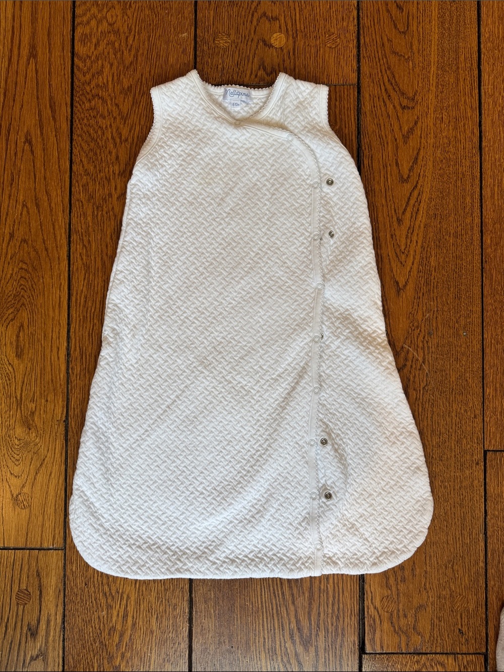 Nellapima White Quilted Sleeveless Baby Sleep Sack with Side Snaps 6-12 months